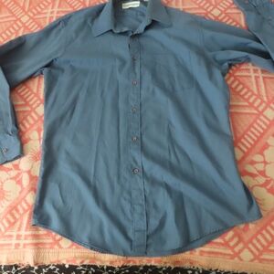 Vintage COURREGES Homme Long Sleeve Mens  dress Shirt blue 15.5/32-33